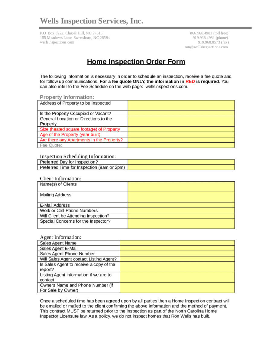 Fillable Home Inspection Report And Home Inspection Report For Home Inspection Report Template Free