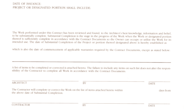 Fillable Online Certificate Of Substantial Completion Fax within Certificate Of Substantial Completion Template