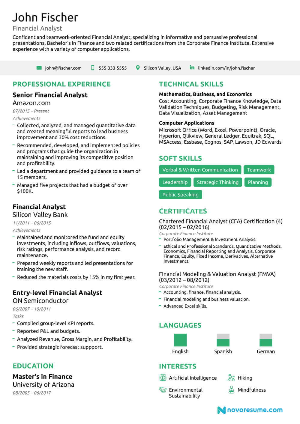 Financial Analyst Resume Guide Examples Within Credit Regarding Credit Analysis Report Template
