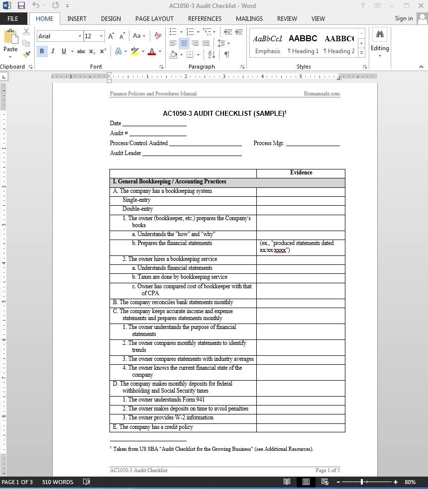 Financial Audit Checklist Template Ac1050 3 : Mughals Within Information System Audit Report Template
