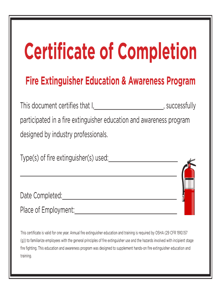 Fire Extinguisher Certificate – Fill Online, Printable Pertaining To Fire Extinguisher Certificate Template