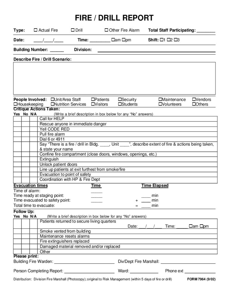 Fire Or Drill Report Form Free Download Regarding Fire Evacuation Drill Report Template