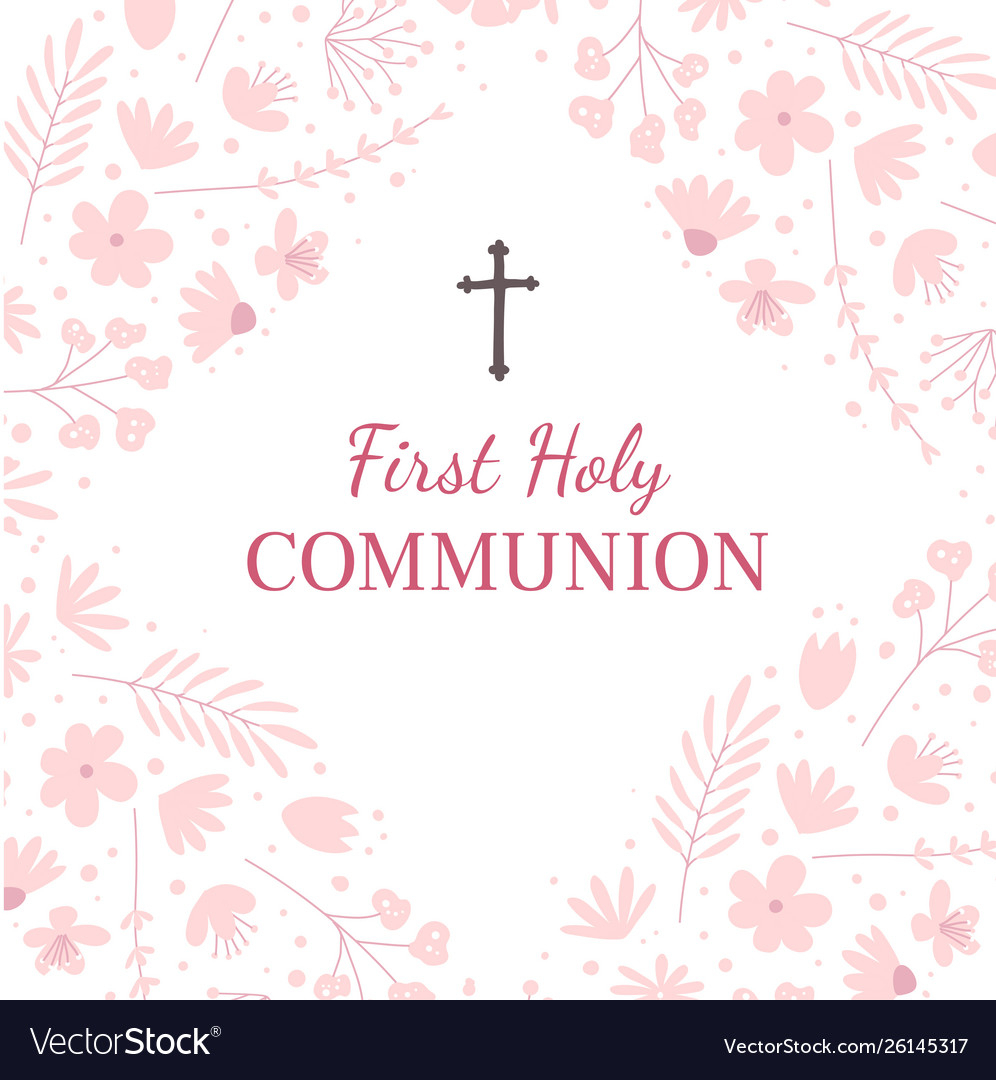 First Holy Communion Greeting Card Design Template Inside First Holy Communion Banner Templates