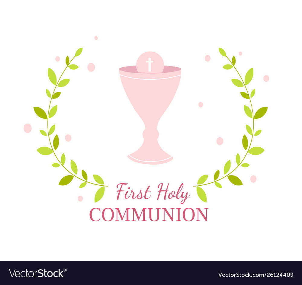 First Holy Communion Greeting Card Design Template Throughout First Communion Banner Templates