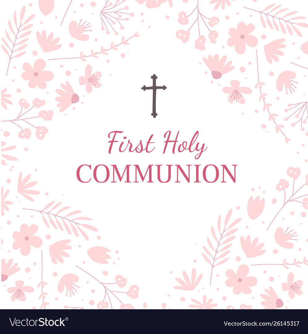 First Holy Communion Greeting Card Design Template Within First Communion Banner Templates