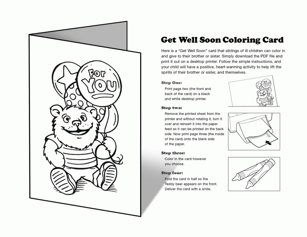 First Paper Printable Get Well Soon Cards Color For Get Well Soon Card Template
