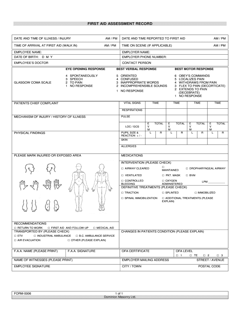 First Responder Question Report - Fill Online, Printable Regarding First Aid Incident Report Form Template
