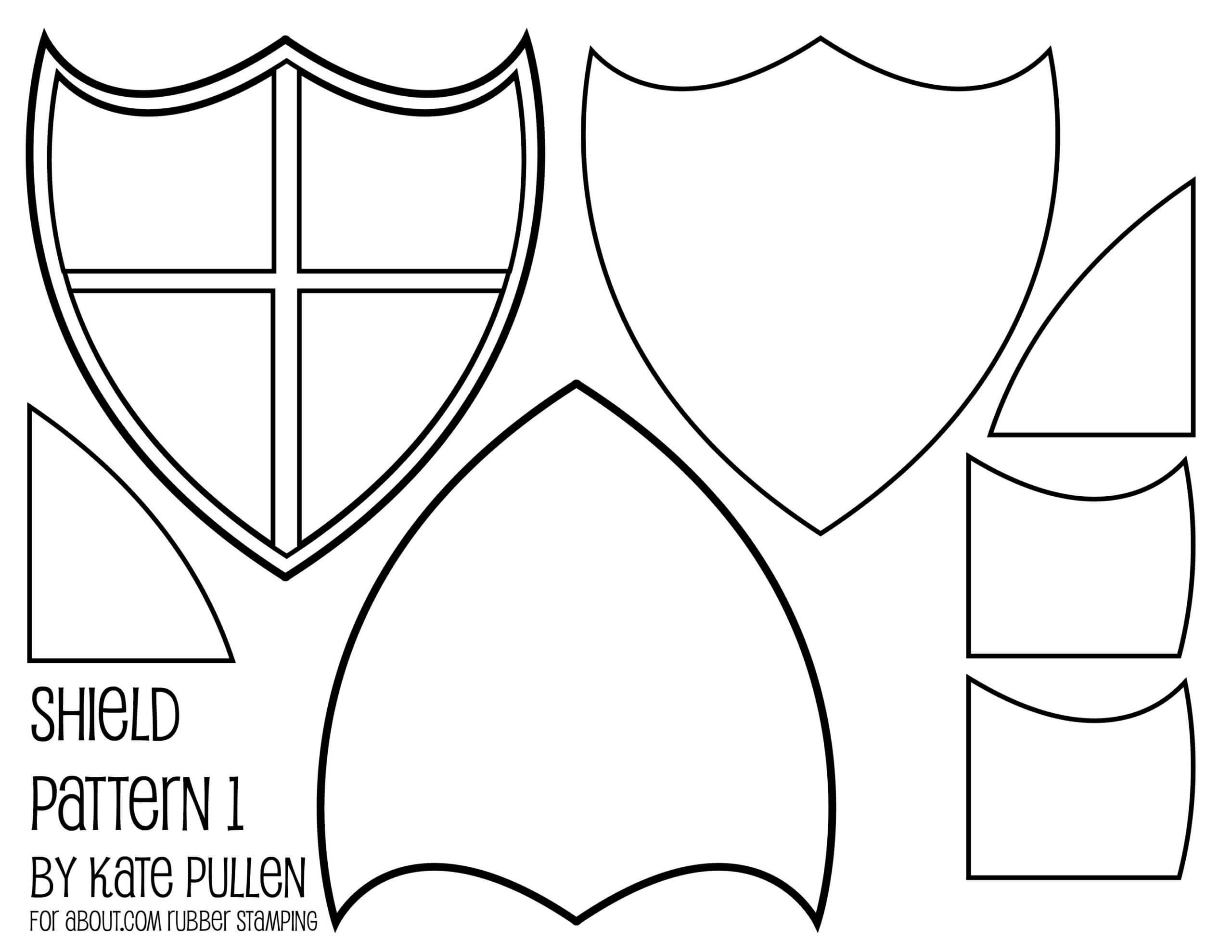 Five Free Shield Templates For Cards And Scrapbook Pages Intended For Blank Shield Template Printable