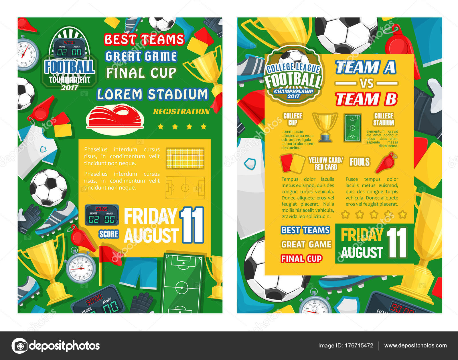 Football Or Soccer Sport Tournament Match Banner — Stock Regarding Football Referee Game Card Template