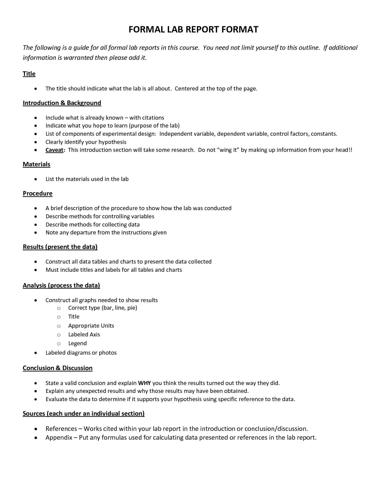 Formal Lab Report Format : Biological Science Picture Pertaining To Formal Lab Report Template