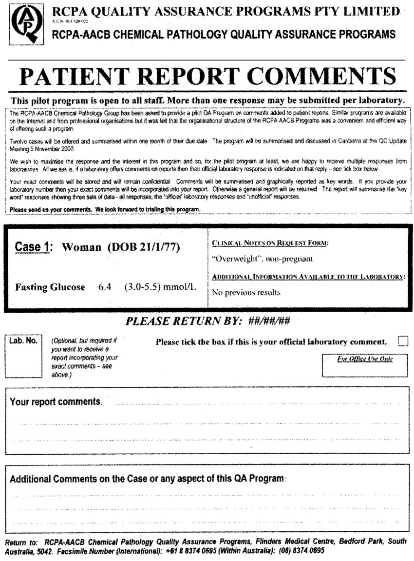 Format Of A Typical Case Report Sent To Participants In The In Patient Report Form Template Download