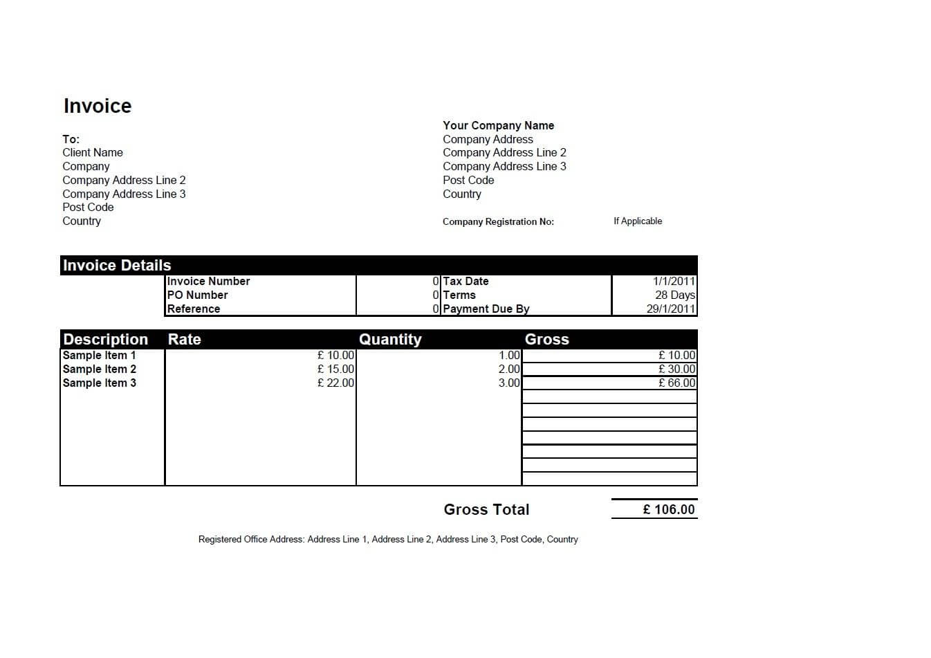 Format Of An Invoice Free Invoice Templates For Word Excel Regarding Microsoft Office Word Invoice Template