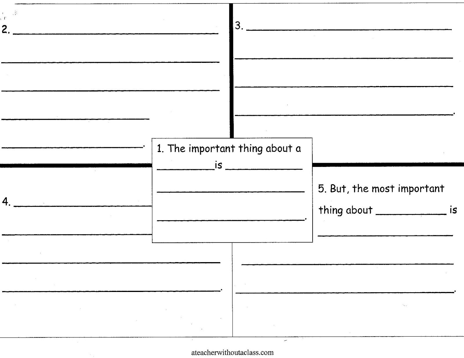 Four Square Writing Templates | The Important Book, Book Intended For Blank Four Square Writing Template