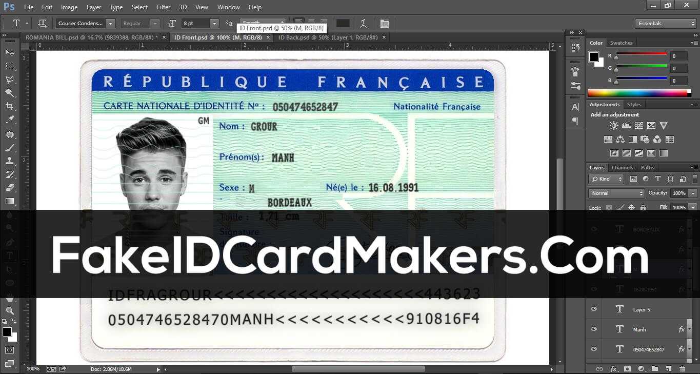 France Id Card Template Psd [Fake Driver License] In Florida Id Card Template