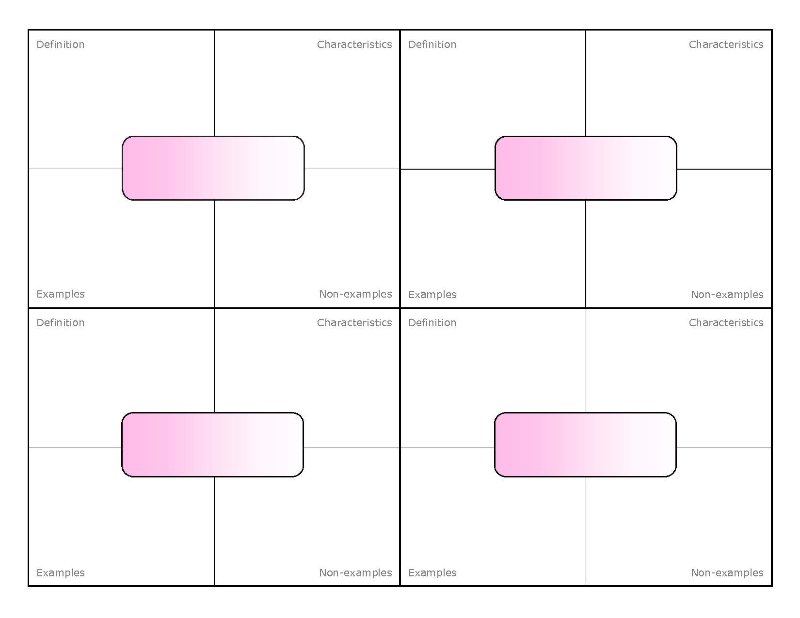 Frayer Model Printable 4 Per Page – Forza.mbiconsultingltd Within Place Card Template Free 6 Per Page
