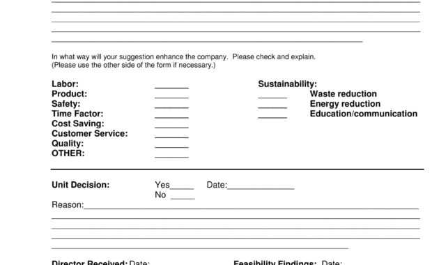 Free 14+ Employee Suggestion Forms In Word | Excel | Pdf for Word Employee Suggestion Form Template