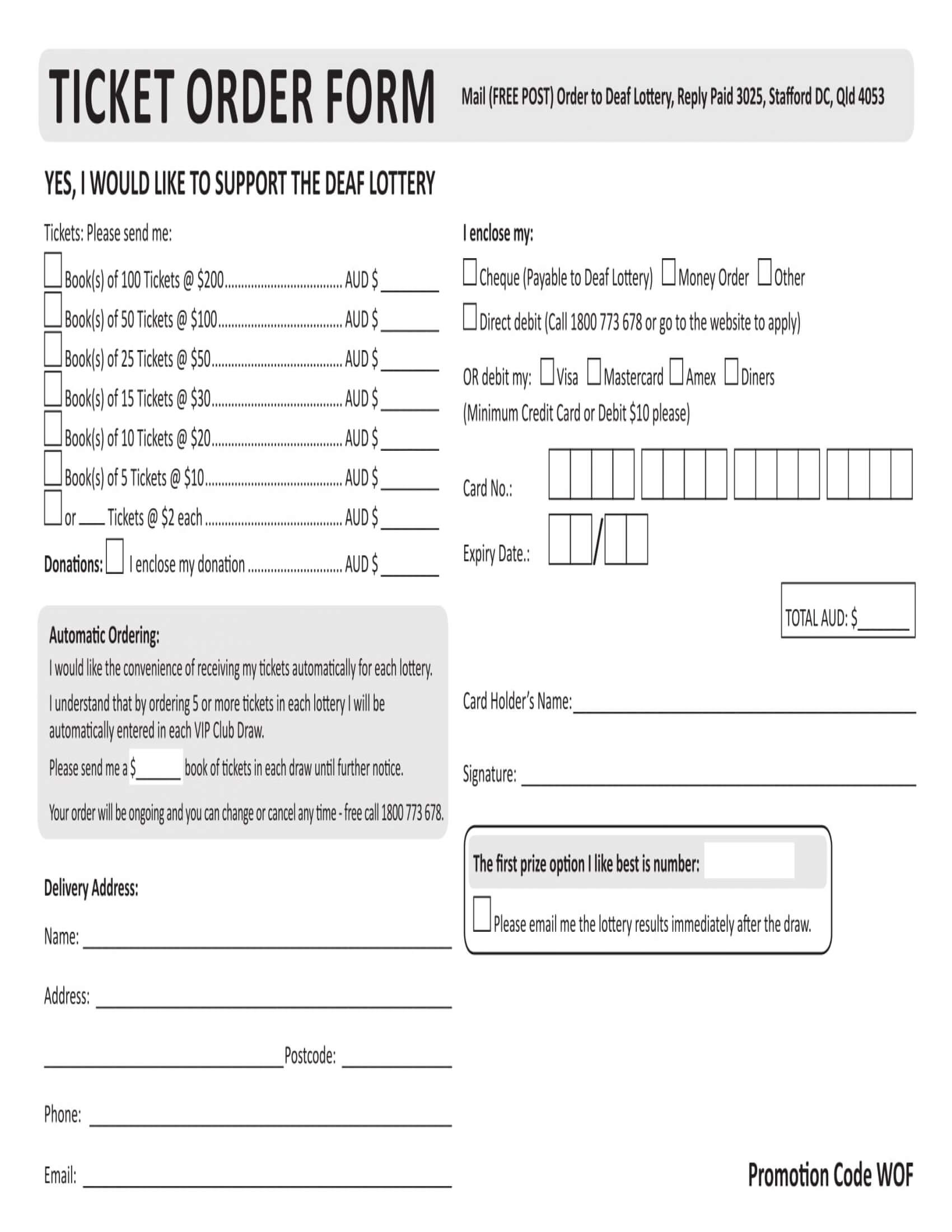 Free 14+ Ticket Order Forms | Pdf With Lottery Syndicate Agreement Template Word