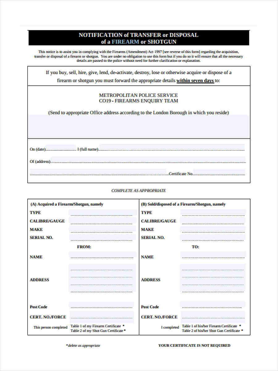 Free 5+ Notice Of Disposal Forms In Word | Pdf With Regard To Certificate Of Disposal Template