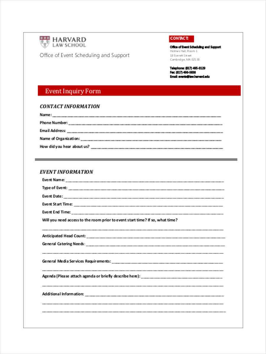 Free 7+ Sample Event Inquiry Forms In Word | Pdf Within Enquiry Form Template Word