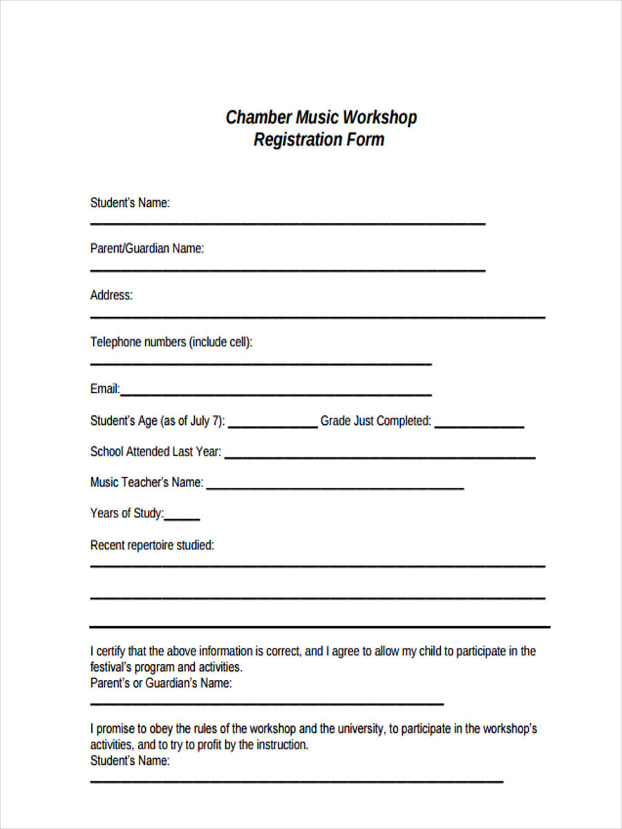 Free 9+ Workshop Registration Forms In Sample, Example, Format For Seminar Registration Form Template Word