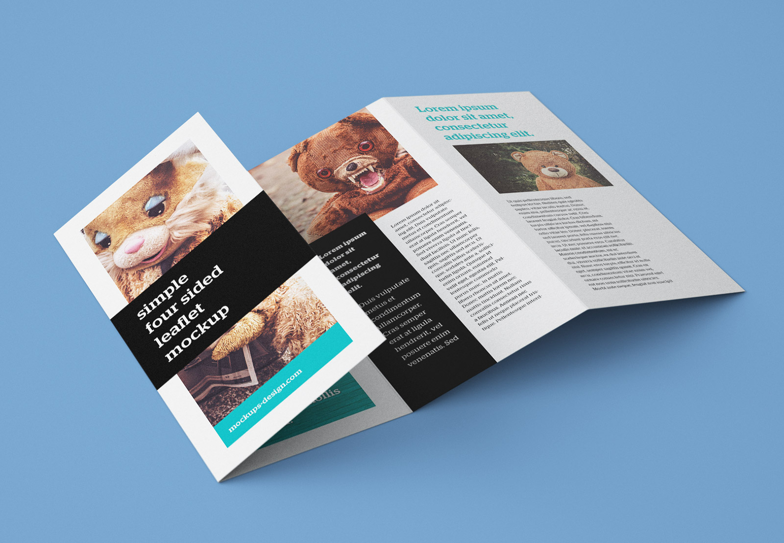 Free Accordion 4 Fold Brochure / Leaflet Mockup Psd Intended For Brochure 4 Fold Template