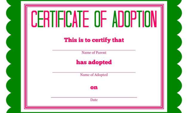 Free Adoption Certificate Template - Google Search inside Pet Adoption Certificate Template