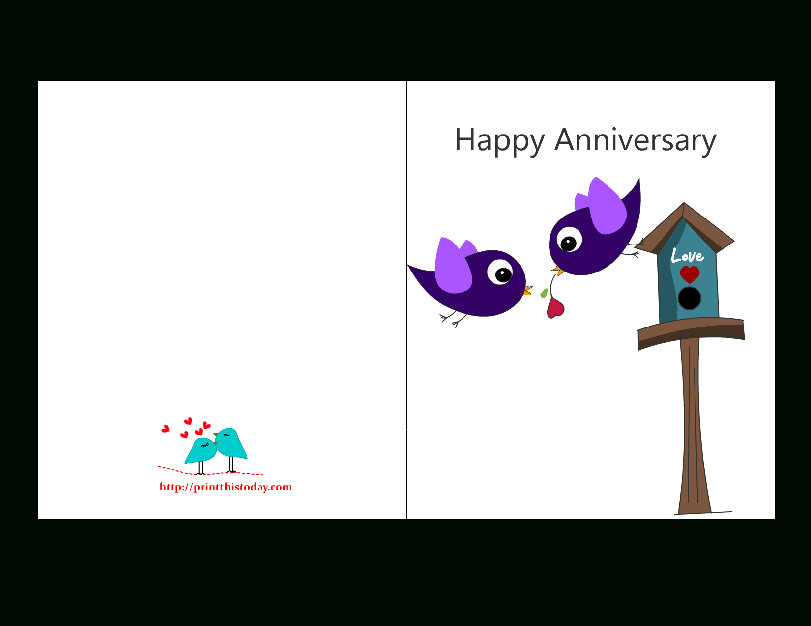 Free Anniversary Cards To Print | Free Printable Anniversary In Anniversary Card Template Word