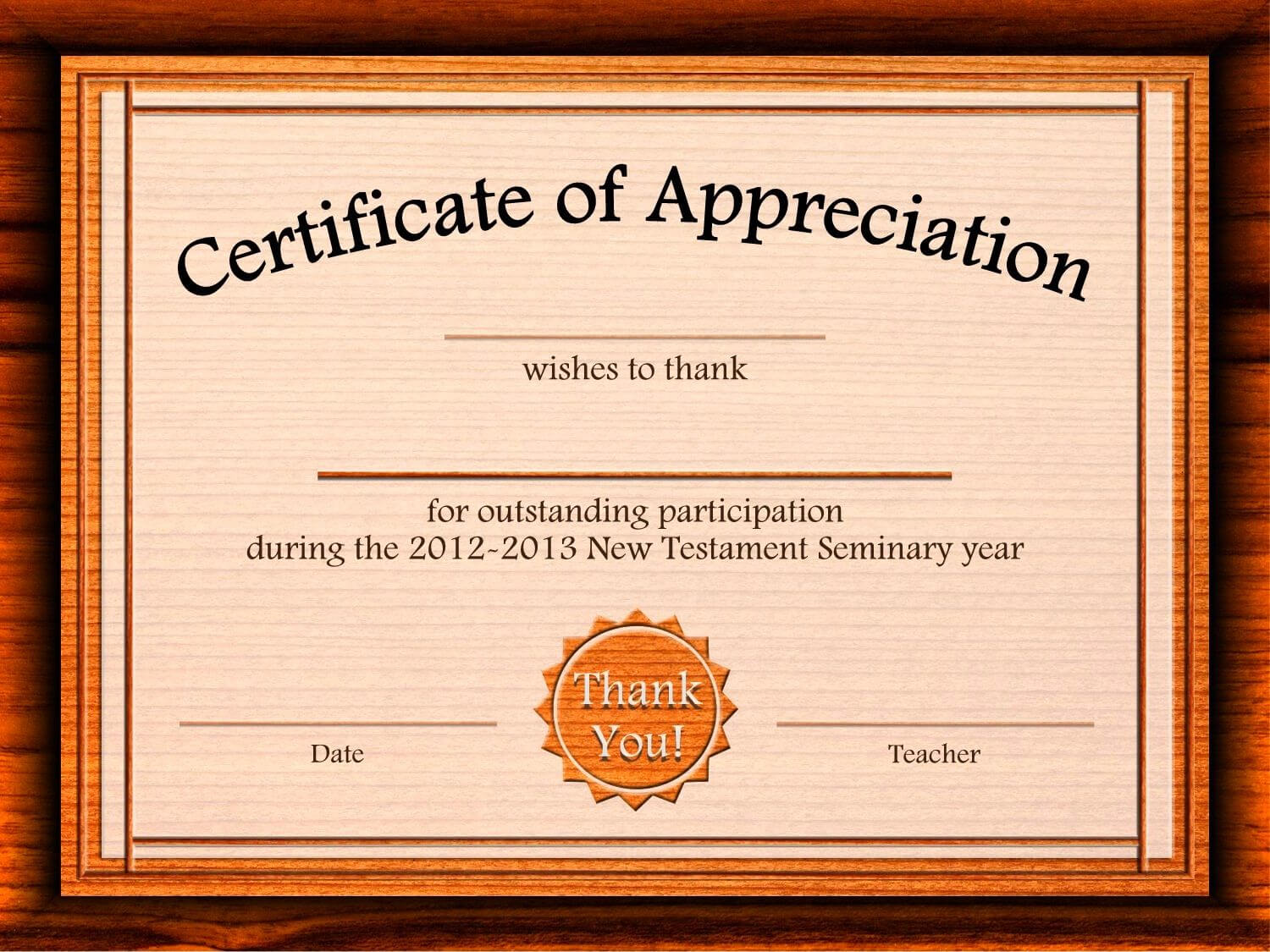 Free Appreciation Certificate Templates Supplier Contract Pertaining To In Appreciation Certificate Templates