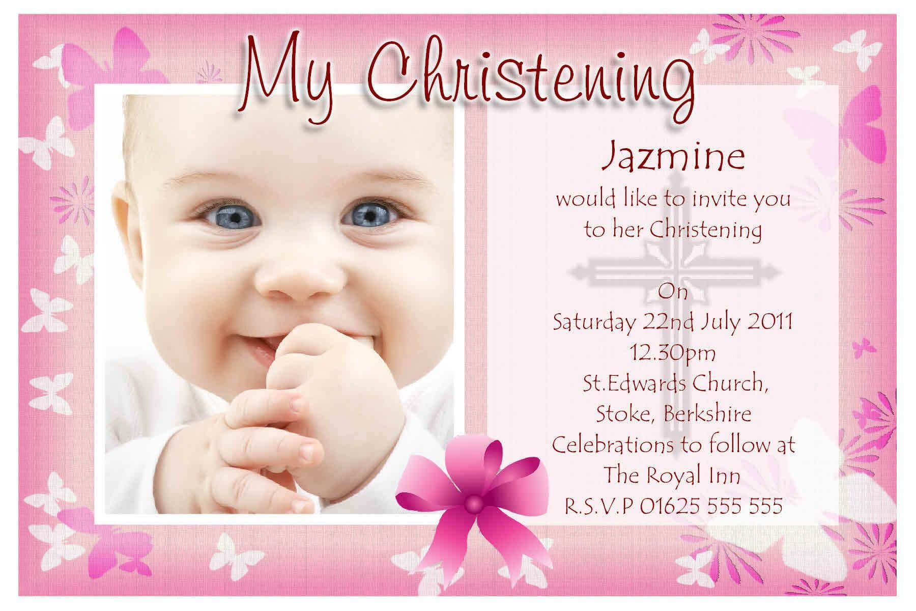 Free Baptism Invitation Templates Printable | Christening With Baptism Invitation Card Template