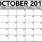 Free Blank Calendar October 2019 Printable – 2019 Calendars Pertaining To Blank Calendar Template For Kids