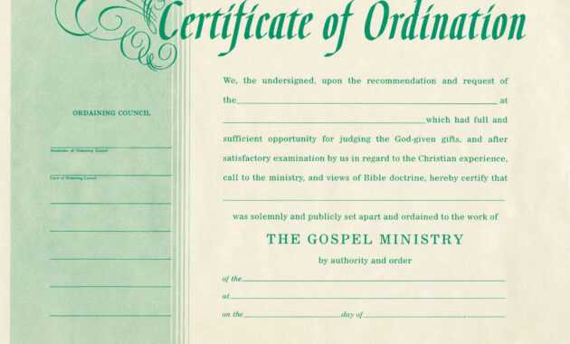 Free Blank Certificate Of Ordination | Ordination For inside Ordination Certificate Templates