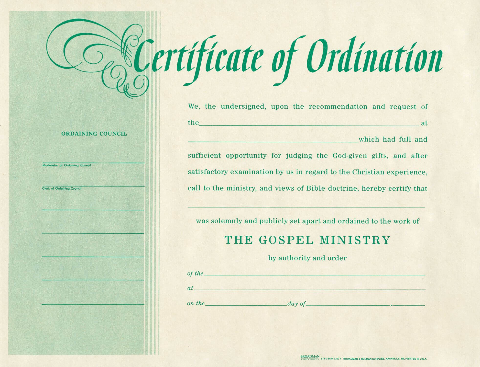 Free Blank Certificate Of Ordination | Ordination For Inside Ordination Certificate Templates