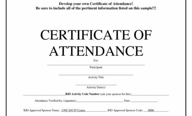 Free Blank Certificate Templates | Attendance Certificate regarding Attendance Certificate Template Word