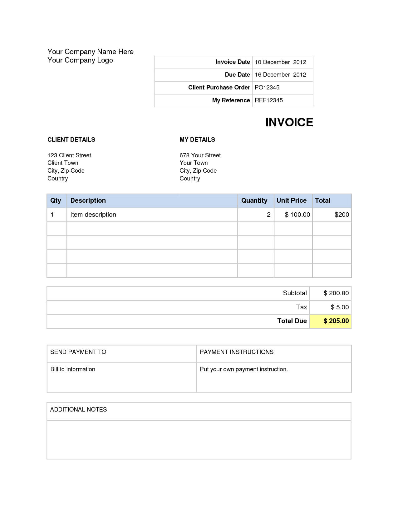 Free Blank Invoice Template Microsoft Word Want A Free With Free Invoice Template Word Mac