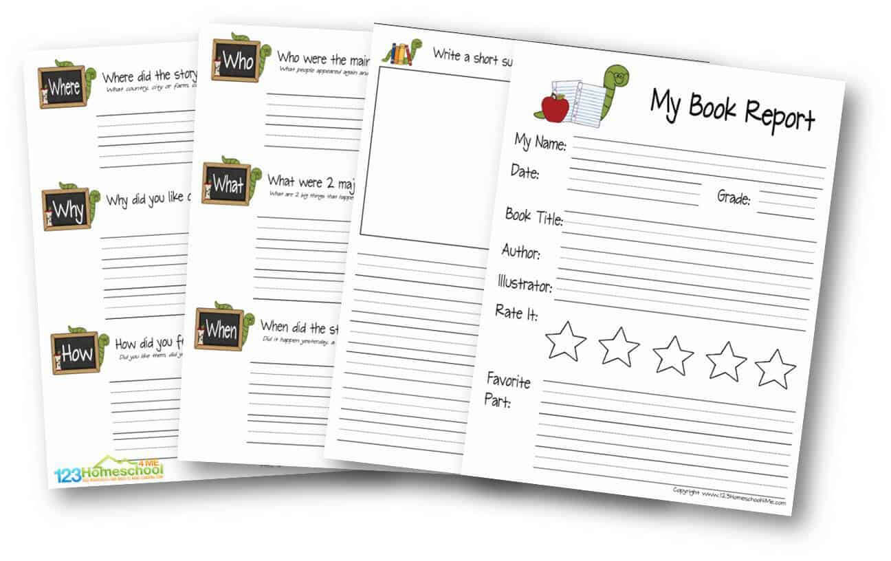 Free Book Report Template | 123 Homeschool 4 Me With Book Report Template Grade 1