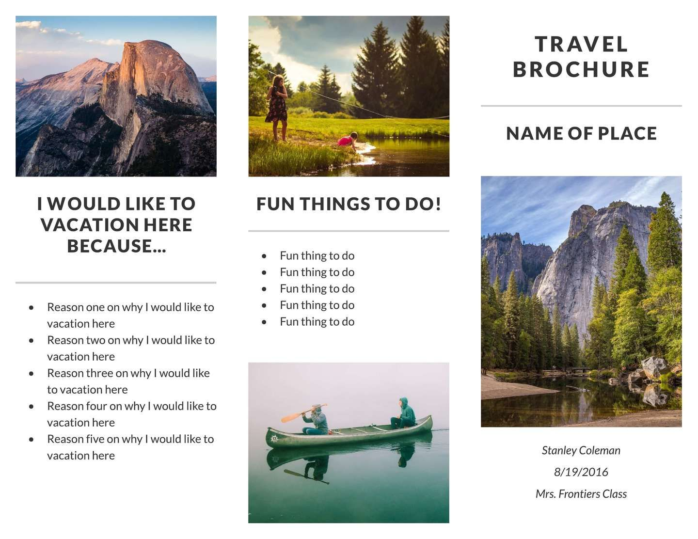 Free Brochure Templates & Examples | Travel Brochure, Travel Within Country Brochure Template