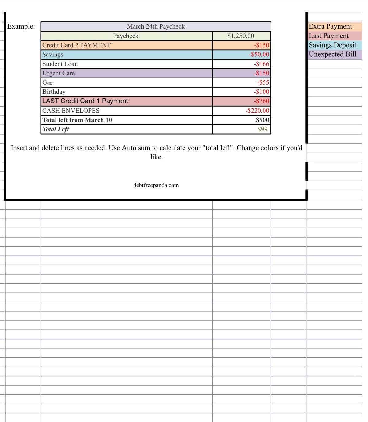 Free Budget Template. Dave Ramsey Budget. Debt Snowball With Regard To Credit Card Payment Spreadsheet Template