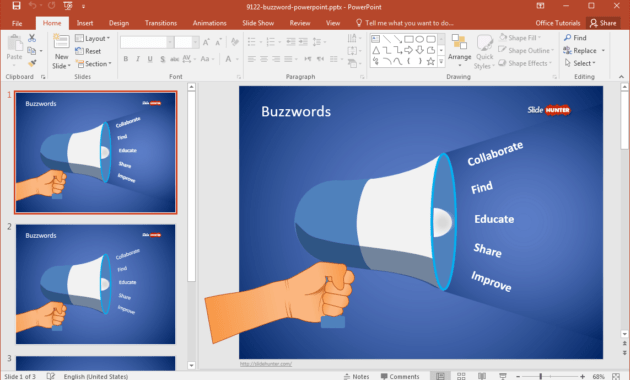 Free Buzzword Powerpoint Template with Powerpoint Replace Template