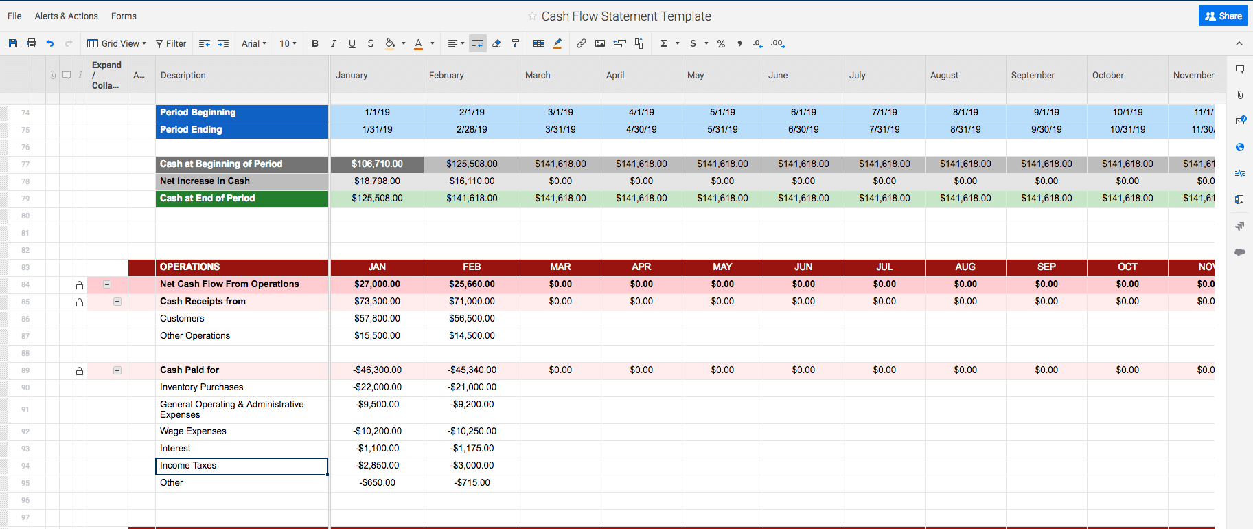 Free Cash Flow Statement Templates | Smartsheet For Liquidity Report Template