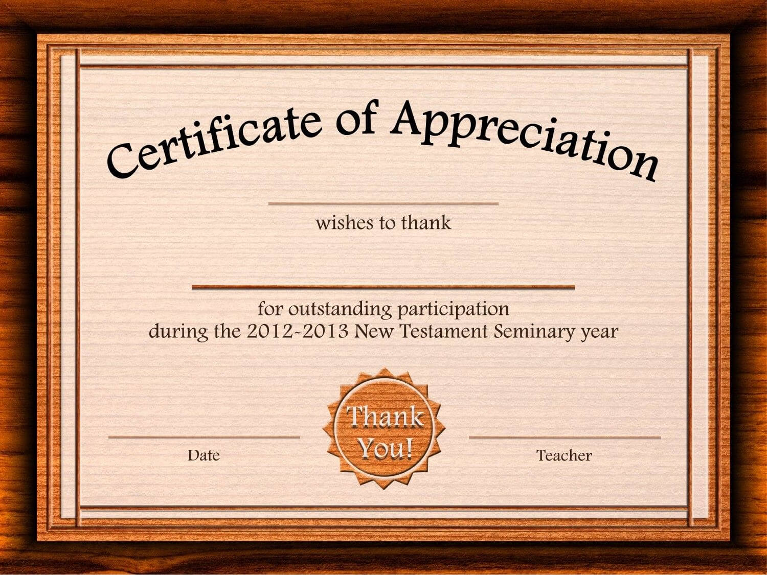 Free Certificate Of Appreciation Templates For Word Inside Template For Certificate Of Appreciation In Microsoft Word