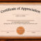 Free Certificate Of Appreciation Templates For Word Pertaining To Blank Award Certificate Templates Word