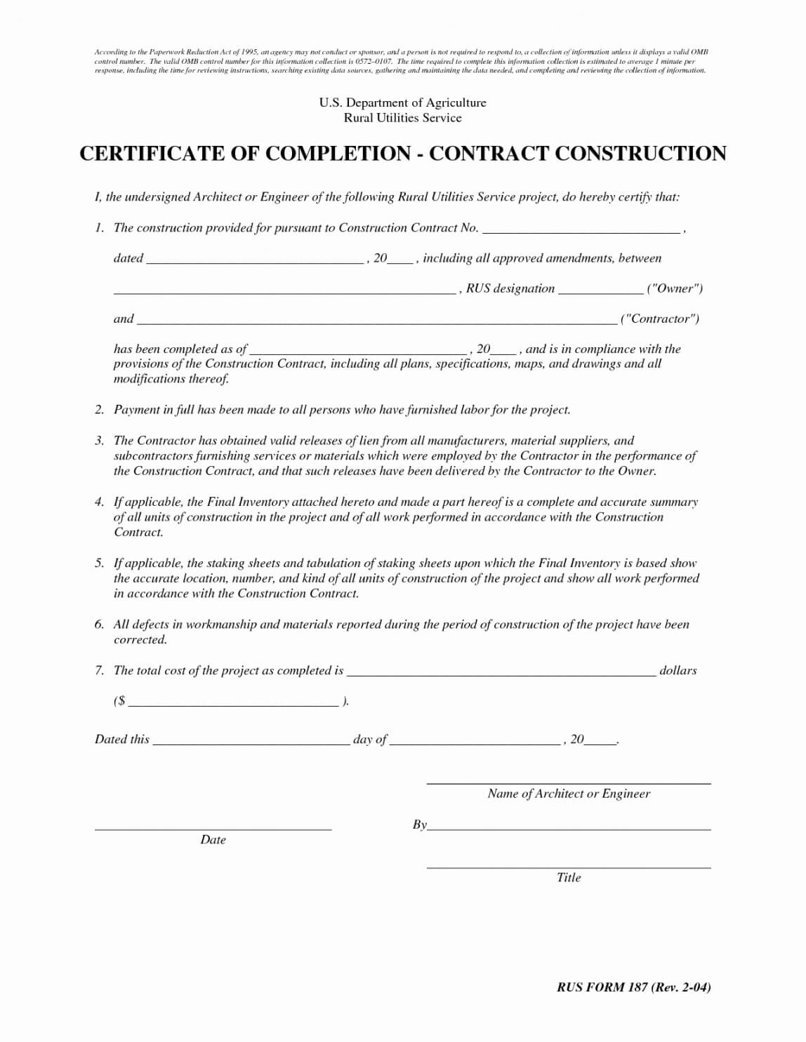 Free Certificate Of Completion Template Construction Design Regarding Construction Certificate Of Completion Template