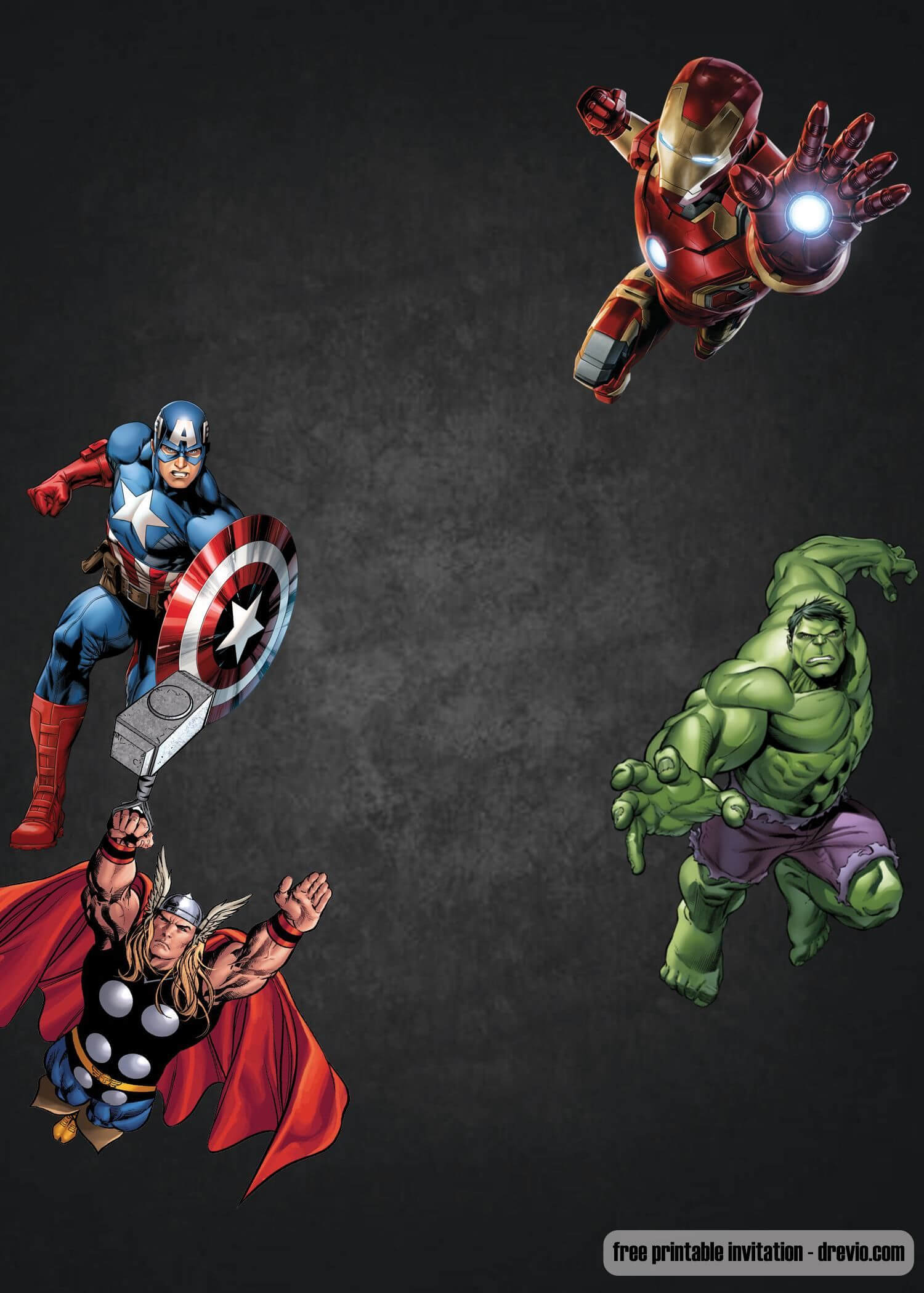 Free Chalkboard Avenger Birthday Invitation Template Within Avengers Birthday Card Template
