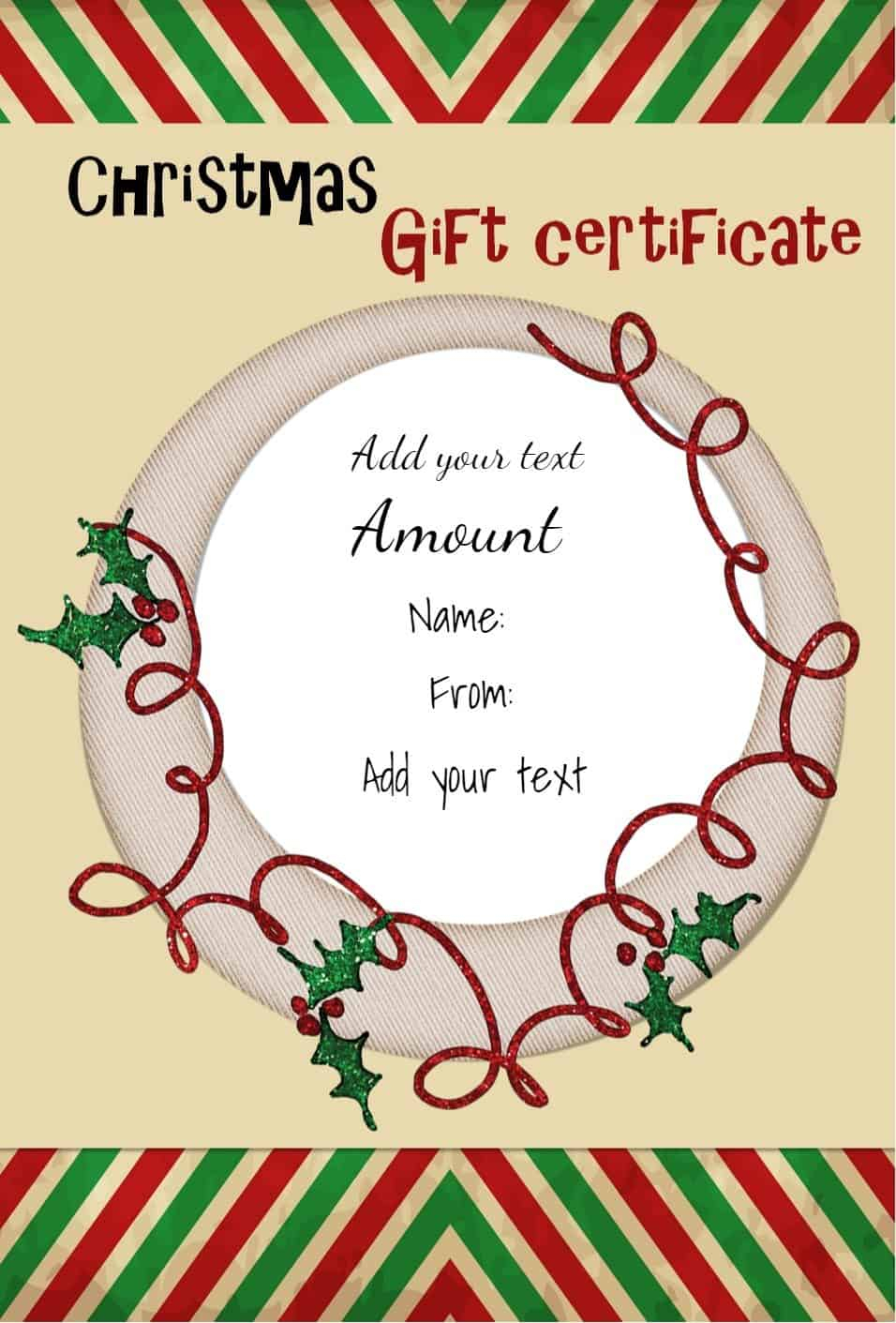 Free Christmas Gift Certificate Template | Customize Online Throughout Christmas Gift Certificate Template Free Download