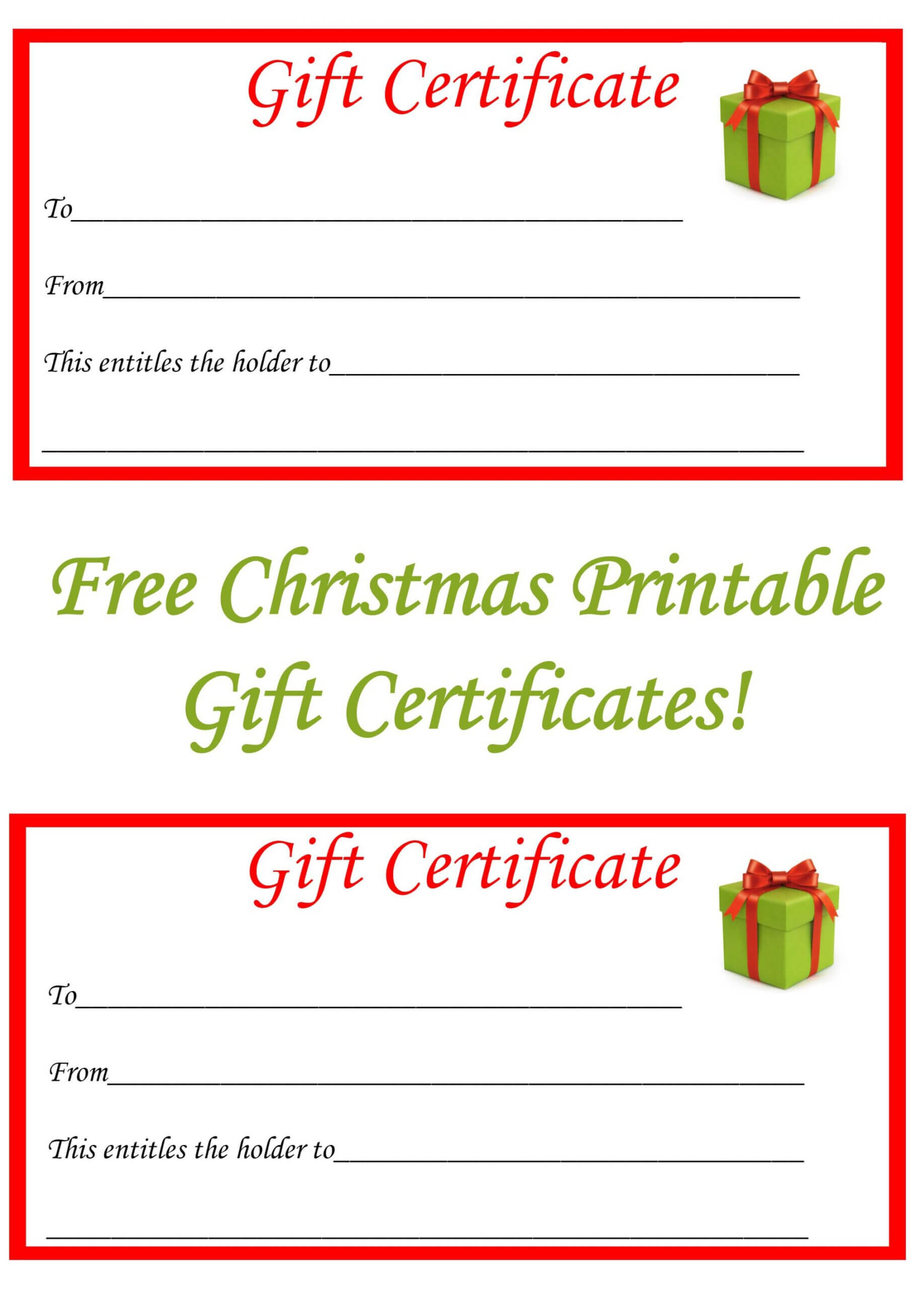 Free Christmas Printable Gift Certificates | Christmas Gift In Free Christmas Gift Certificate Templates
