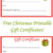 Free Christmas Printable Gift Certificates | Christmas Gift Throughout Printable Gift Certificates Templates Free