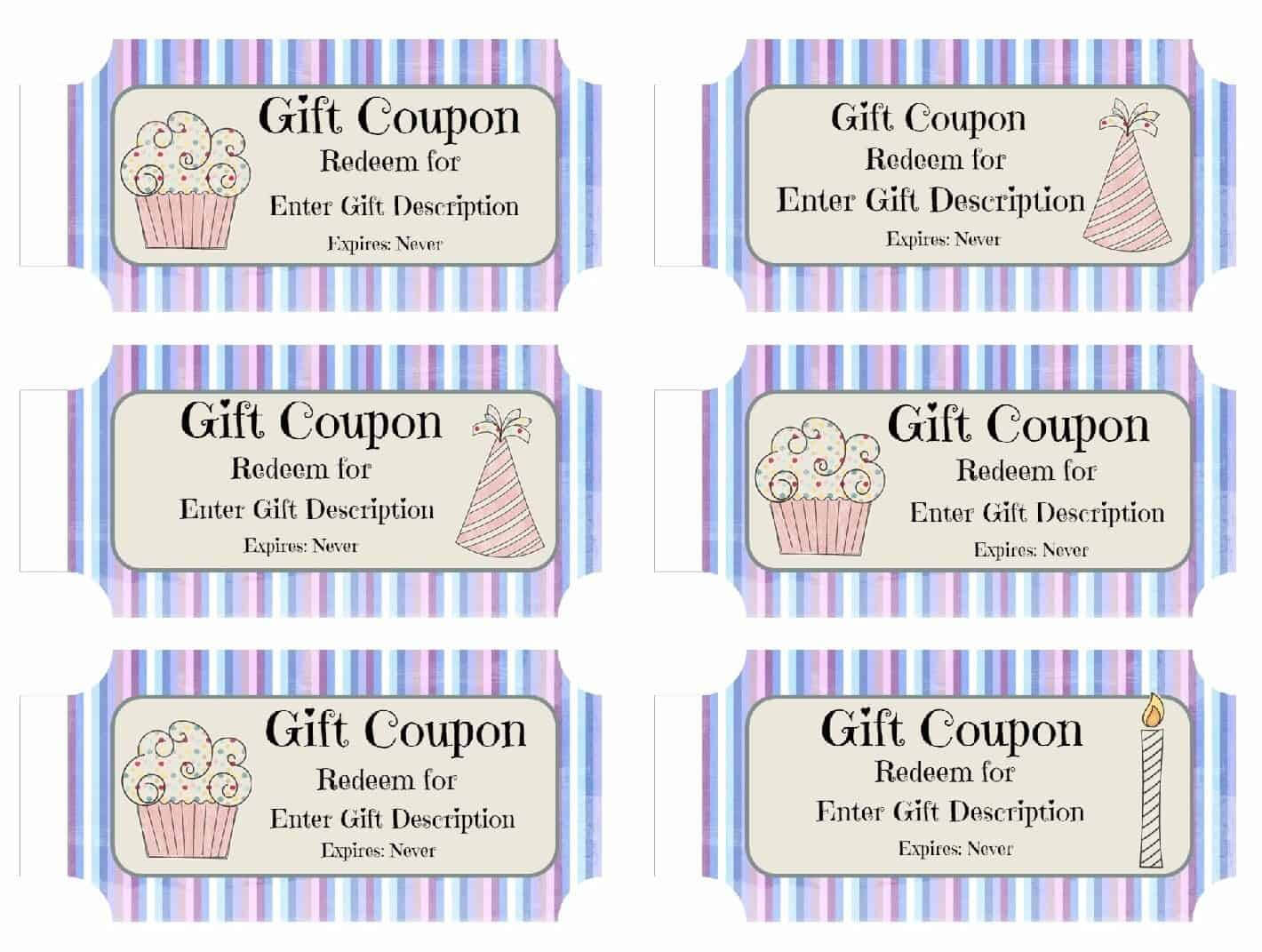 Free Custom Birthday Coupons – Customize Online & Print At Home With Coupon Book Template Word