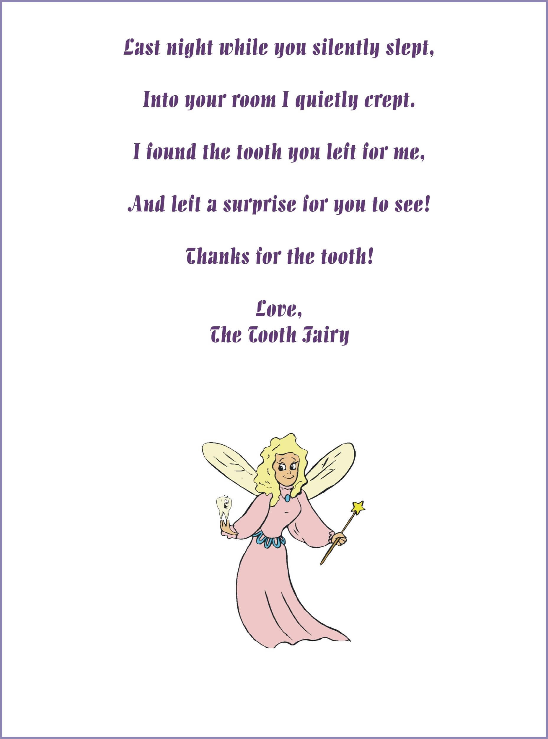 Free Customizable Tooth Fairy Letters! Opens In Word So You Inside Tooth Fairy Certificate Template Free