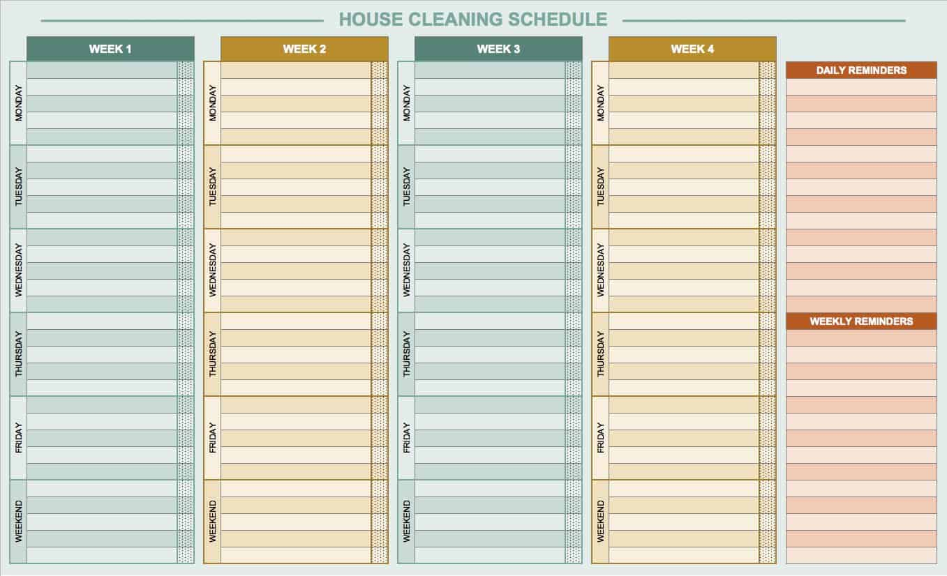 Free Daily Schedule Templates For Excel – Smartsheet Inside Cleaning Report Template
