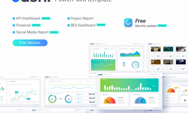 Free Dashboard Powerpoint Template - Ppt Presentation regarding Project Dashboard Template Powerpoint Free